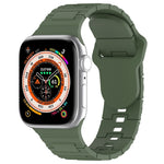 สายรัดนาฬิกาซิลิโคนสไตล์เกราะหัวเข็มขัดสี่เหลี่ยม สำหรับ Apple Watch ขนาด 42 มม., สำหรับ Apple Watch ขนาด 38 มม., สำหรับ Apple Watch Ultra 2 ขนาด 49 มม.