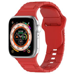 Square Buckle Armor Style Silicone Watch Band, For Apple Watch 9 45mm, For Apple Watch 9 41mm
