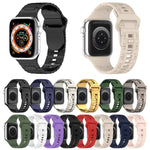 สายรัดนาฬิกาซิลิโคนสไตล์เกราะหัวเข็มขัดสี่เหลี่ยม สำหรับ Apple Watch 5 ขนาด 44 มม., สำหรับ Apple Watch 5 ขนาด 40 มม., สำหรับ Apple Watch 4 ขนาด 44 มม.