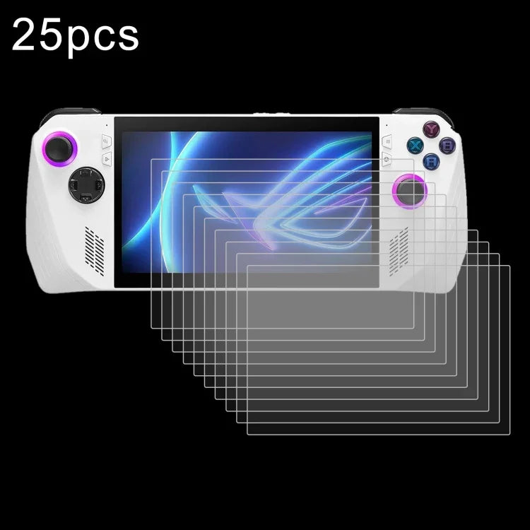 ฟิล์มกระจกนิรภัยกันระเบิด 9H 0.3mm 25 ชิ้น สำหรับ ASUS Xbox Ally 7.0 นิ้ว 2025, สำหรับ ASUS Rog Ally X 7.0, สำหรับ ASUS ROG Ally