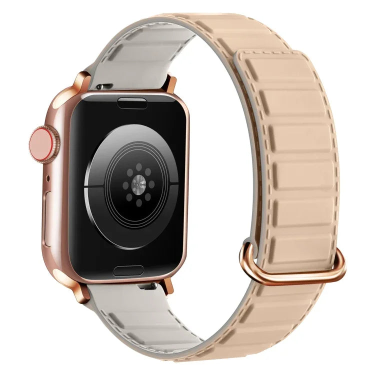 สายซิลิโคนแม่เหล็กหัวเข็มขัดกลับด้าน สำหรับ Apple Watch 38mm