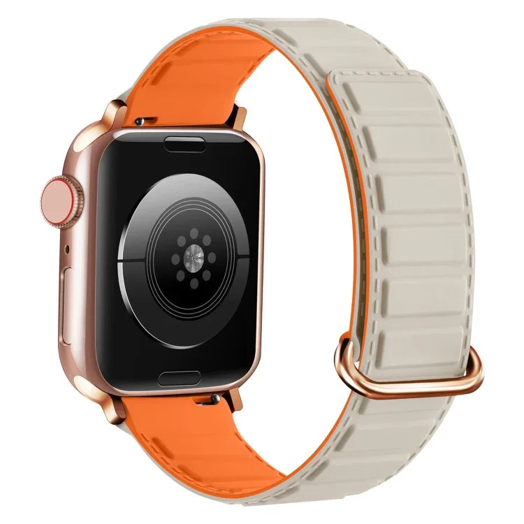 สายซิลิโคนแม่เหล็กหัวเข็มขัดกลับด้าน สำหรับ Apple Watch 38mm