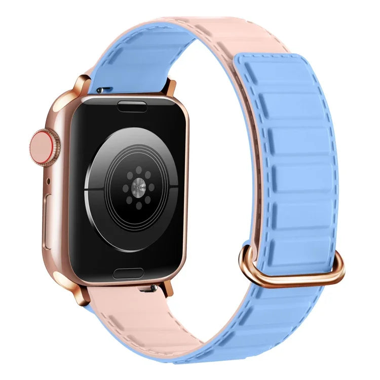 สายซิลิโคนแม่เหล็กหัวเข็มขัดกลับด้าน สำหรับ Apple Watch 38mm