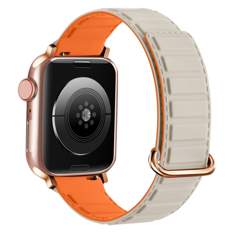 สายรัดนาฬิกาซิลิโคนแม่เหล็กแบบหัวเข็มขัดกลับด้าน สำหรับ Apple Watch Series 10 ขนาด 46 มม., สำหรับ Apple Watch Series 10 ขนาด 42 มม., สำหรับ Apple Watch SE 2023 ขนาด 44 มม.