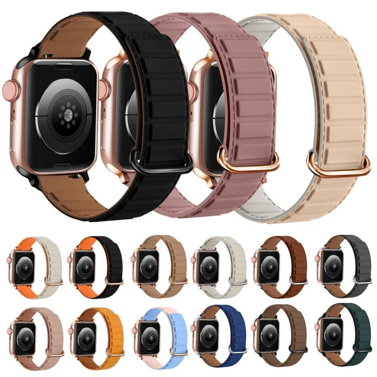 สายซิลิโคนแม่เหล็กหัวเข็มขัดกลับด้าน สำหรับ Apple Watch 38mm