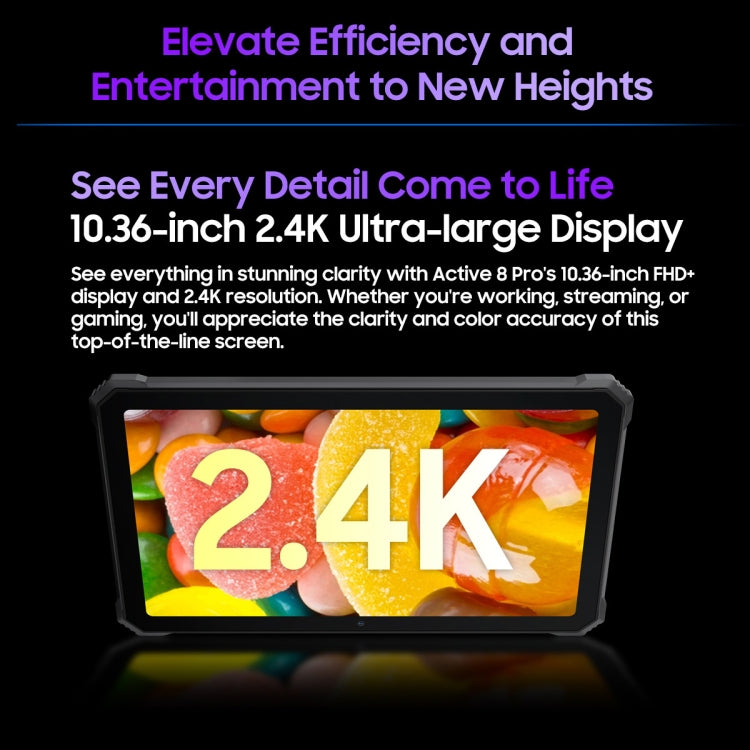 Blackview Active 8 Pro 4G แท็บเล็ตกันกระแทก, 10.36 นิ้ว 8GB+256GB Android 14 MT6789 Octa Core รองรับ Dual SIM, เวอร์ชันทั่วโลกพร้อม Google Play, ปลั๊ก EU, Active 8 Pro