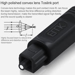 สายเชื่อมต่อสายไฟเบอร์ออปติก EMK พอร์ตสี่เหลี่ยมถึงพอร์ตสี่เหลี่ยม สำหรับลำโพงดิจิทัล, ความยาว 1 ม., 1.5 ม., 2 ม., 3 ม., 5 ม., 8 ม., 10 ม., 15 ม., 25 ม.