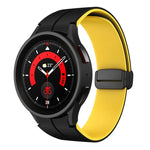 สายรัดนาฬิกาซิลิโคนแบบพับหัวเข็มขัดแม่เหล็กสองสี สำหรับ Samsung Galaxy Watch 6 / 6 Classic
