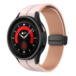 สายรัดนาฬิกาซิลิโคนแบบพับหัวเข็มขัดแม่เหล็กสองสี สำหรับ Samsung Galaxy Watch 6 / 6 Classic