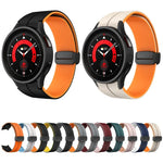 สายรัดนาฬิกาซิลิโคนแบบพับหัวเข็มขัดแม่เหล็กสองสี สำหรับ Samsung Galaxy Watch 6 / 6 Classic