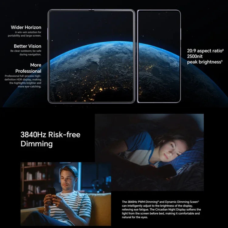 Honor Magic V2 Ultimate 5G, หน้าจอ 7.92 นิ้ว + 6.43 นิ้ว MagicOS 7.2 Snapdragon 8 Gen2 Octa Core สูงสุด 3.36GHz, เครือข่าย: 5G, OTG, ไม่รองรับ Google Play, 16GB+1TB
