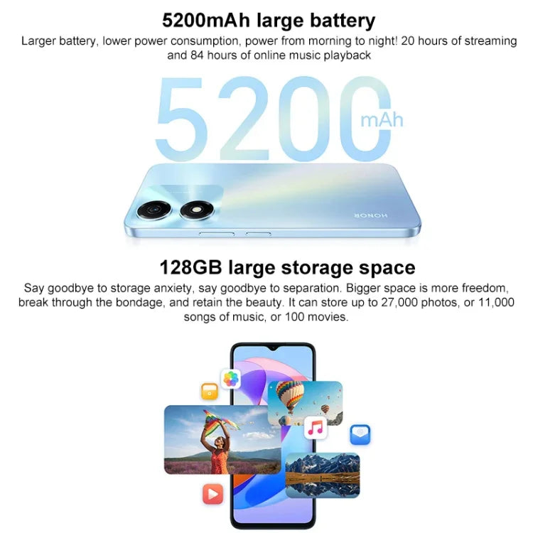 Honor Play 40C 5G, หน้าจอ 6.56 นิ้ว MagicOS 7.1 Snapdragon 480 Plus Octa Core สูงสุด 2.2GHz, เครือข่าย: 5G, ไม่รองรับ Google Play, 6GB+128GB