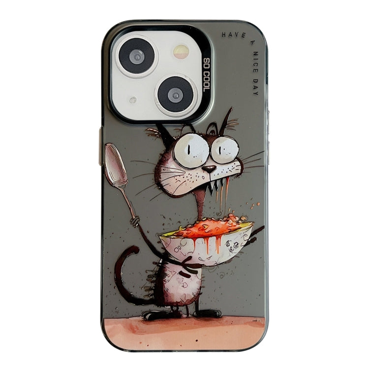 เคสโทรศัพท์ลายภาพวาดน้ำมันลายสัตว์ PC + TPU สำหรับ iPhone 14