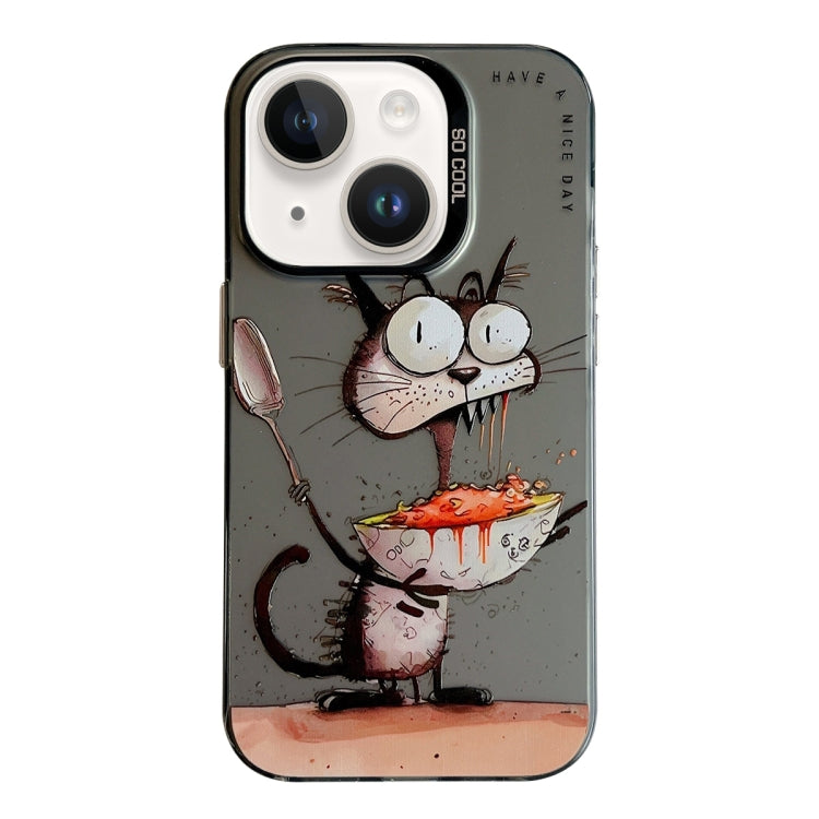 เคสโทรศัพท์ลายภาพวาดน้ำมันลายสัตว์ PC + TPU สำหรับ iPhone 14 Plus
