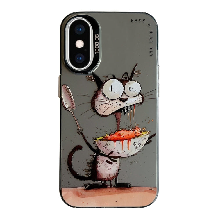 เคสโทรศัพท์ลายภาพวาดน้ำมันลายสัตว์ PC + TPU สำหรับ iPhone XS Max