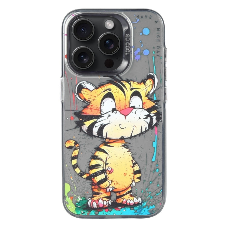เคสโทรศัพท์ PC + TPU ซีรีส์ภาพวาดน้ำมันลายสัตว์ สำหรับ iPhone 16 Pro Max