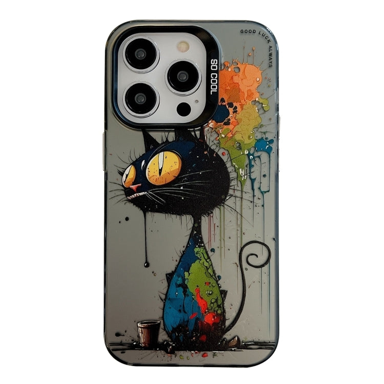 เคสโทรศัพท์ลายภาพวาดน้ำมันสัตว์ PC + TPU สำหรับ iPhone 16 Pro