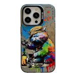 เคสโทรศัพท์ PC + TPU ซีรีส์ภาพวาดน้ำมันลายสัตว์ สำหรับ iPhone 16 Pro Max