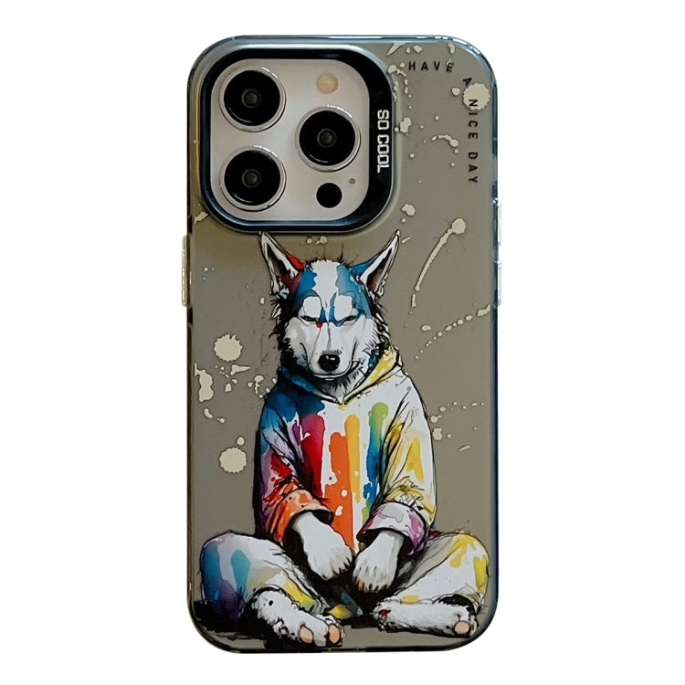 เคสโทรศัพท์ PC + TPU ซีรีส์ภาพวาดน้ำมันลายสัตว์ สำหรับ iPhone 16 Pro Max