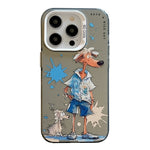 เคสโทรศัพท์ลายภาพวาดน้ำมันสัตว์ PC + TPU สำหรับ iPhone 16 Pro