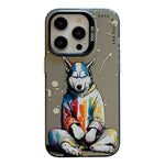เคสโทรศัพท์ลายภาพวาดน้ำมันสัตว์ PC + TPU สำหรับ iPhone 16 Pro