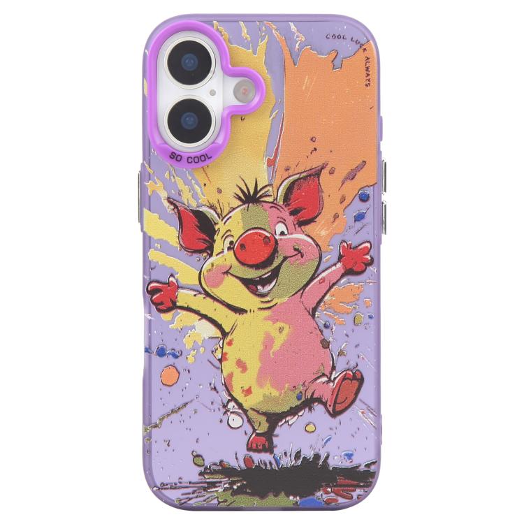 เคสโทรศัพท์ PC + TPU ซีรีส์ภาพวาดน้ำมันลายสัตว์ สำหรับ iPhone 17