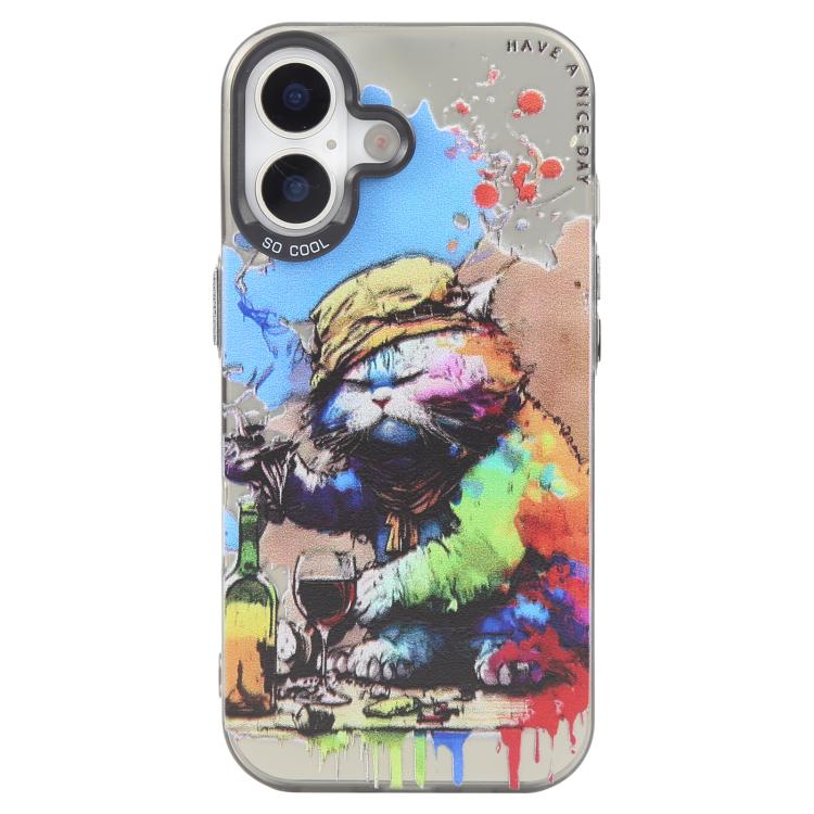 เคสโทรศัพท์ PC + TPU ซีรีส์ภาพวาดน้ำมันลายสัตว์ สำหรับ iPhone 17