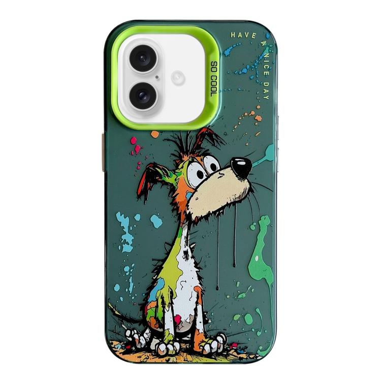 เคสโทรศัพท์ PC + TPU ซีรีส์ภาพวาดน้ำมันลายสัตว์ สำหรับ iPhone 16 Pro Max