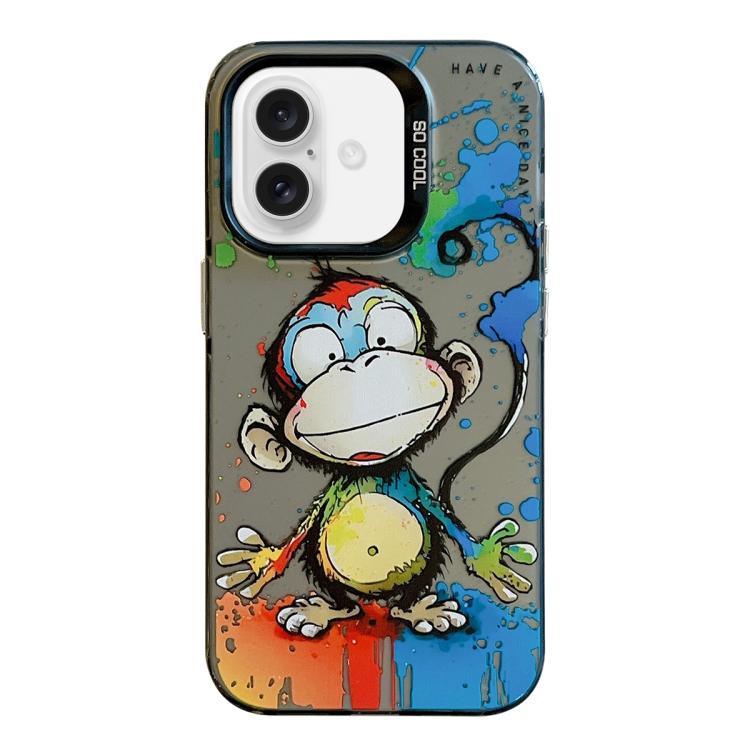 เคสโทรศัพท์ PC + TPU ซีรีส์ภาพวาดน้ำมันลายสัตว์ สำหรับ iPhone 16 Pro Max