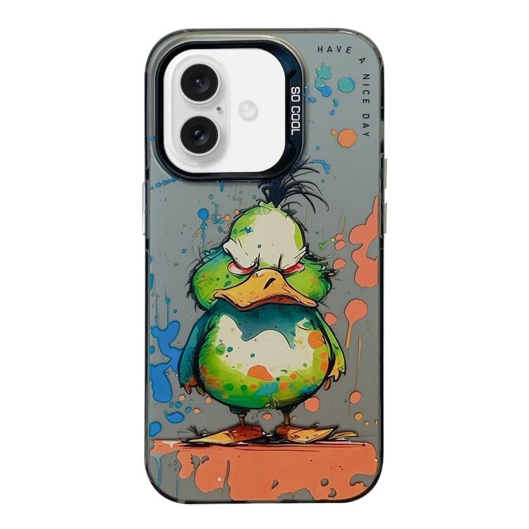 เคสโทรศัพท์ PC + TPU ซีรีส์ภาพวาดน้ำมันลายสัตว์ สำหรับ iPhone 16 Pro Max