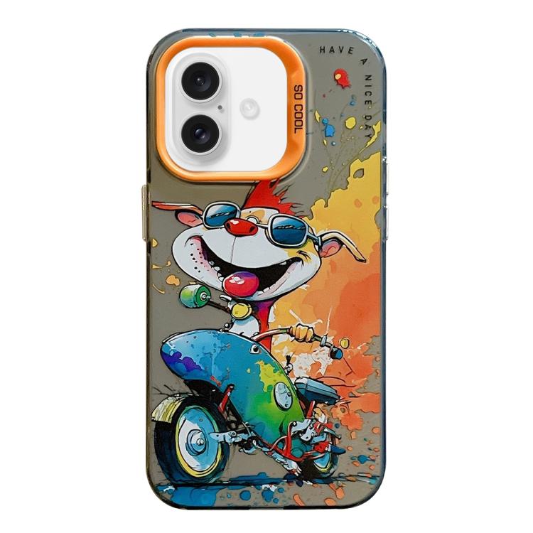 เคสโทรศัพท์ PC + TPU ซีรีส์ภาพวาดน้ำมันลายสัตว์ สำหรับ iPhone 16 Pro Max