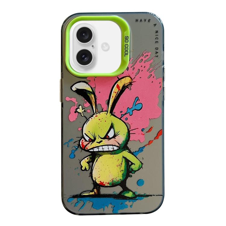 เคสโทรศัพท์ PC + TPU ซีรีส์ภาพวาดน้ำมันลายสัตว์ สำหรับ iPhone 16 Pro Max