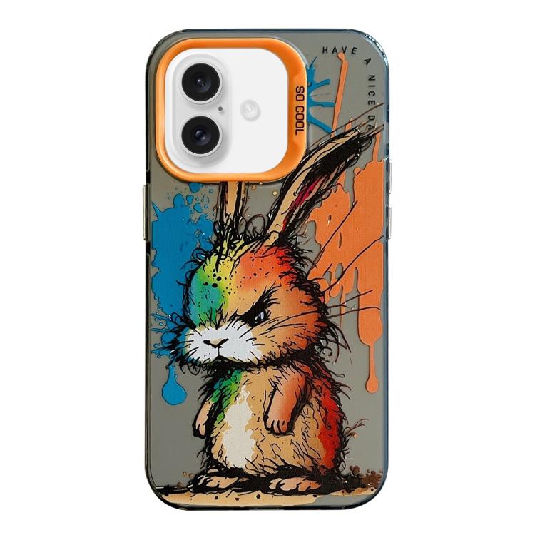 เคสโทรศัพท์ PC + TPU ซีรีส์ภาพวาดน้ำมันลายสัตว์ สำหรับ iPhone 16 Pro Max