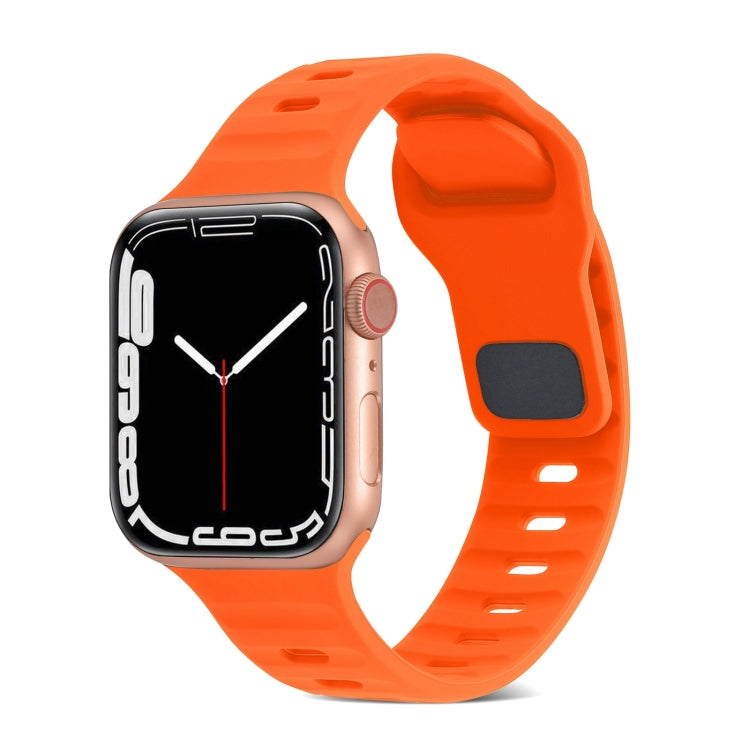 สายรัดนาฬิกาซิลิโคนลายเส้นหัวเข็มขัดสี่เหลี่ยม สำหรับ Apple Watch 42mm, Apple Watch 38mm