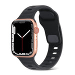 สายรัดนาฬิกาซิลิโคนลายเส้นหัวเข็มขัดสี่เหลี่ยม สำหรับ Apple Watch 42mm, Apple Watch 38mm