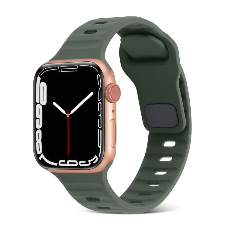 สายรัดนาฬิกาซิลิโคนลายเส้นหัวเข็มขัดสี่เหลี่ยม สำหรับ Apple Watch Ultra 2 ขนาด 49 มม. สำหรับ Apple Watch Series 9 ขนาด 45 มม.