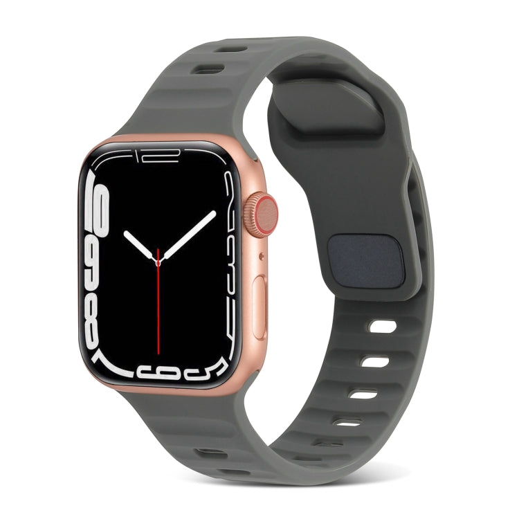 สายรัดนาฬิกาซิลิโคนลายเส้นหัวเข็มขัดสี่เหลี่ยม สำหรับ Apple Watch Ultra 2 ขนาด 49 มม. สำหรับ Apple Watch Series 9 ขนาด 45 มม.