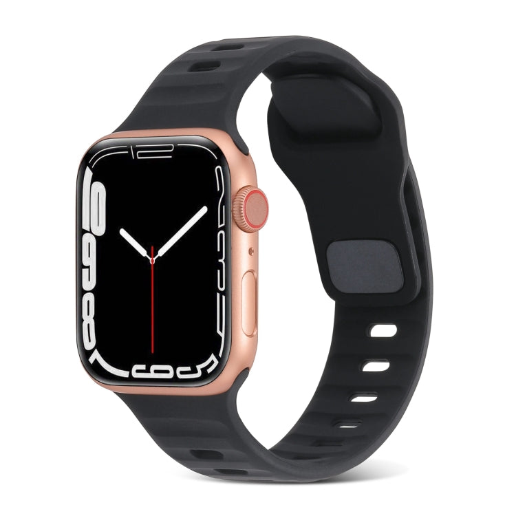 สายรัดนาฬิกาซิลิโคนลายเส้นหัวเข็มขัดสี่เหลี่ยม สำหรับ Apple Watch 42mm, Apple Watch 38mm