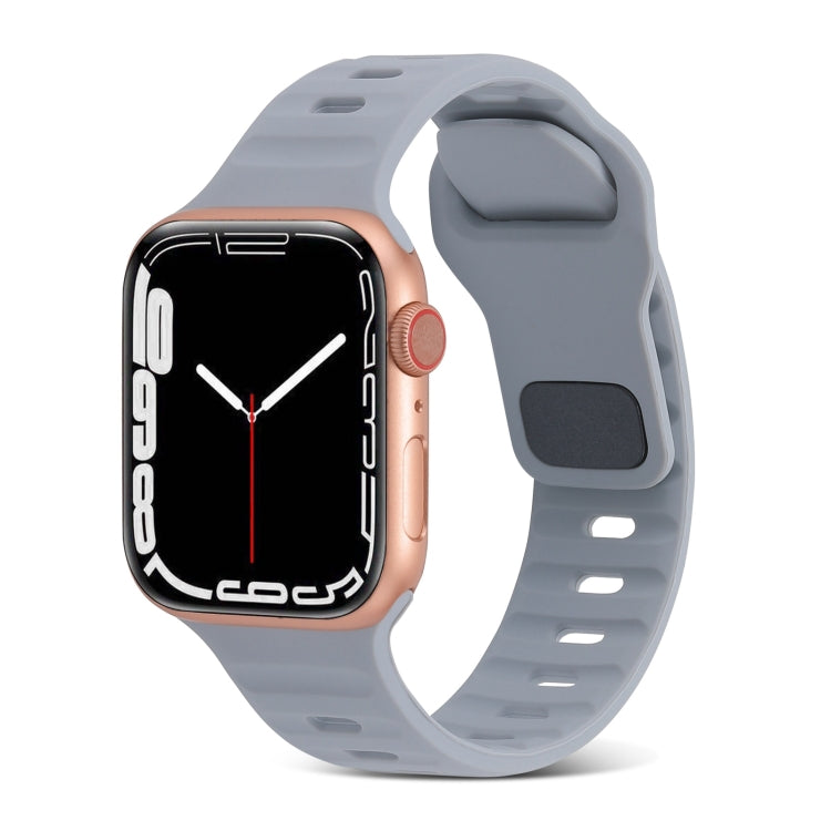 สายรัดนาฬิกาซิลิโคนลายเส้นหัวเข็มขัดสี่เหลี่ยม สำหรับ Apple Watch 42mm, Apple Watch 38mm