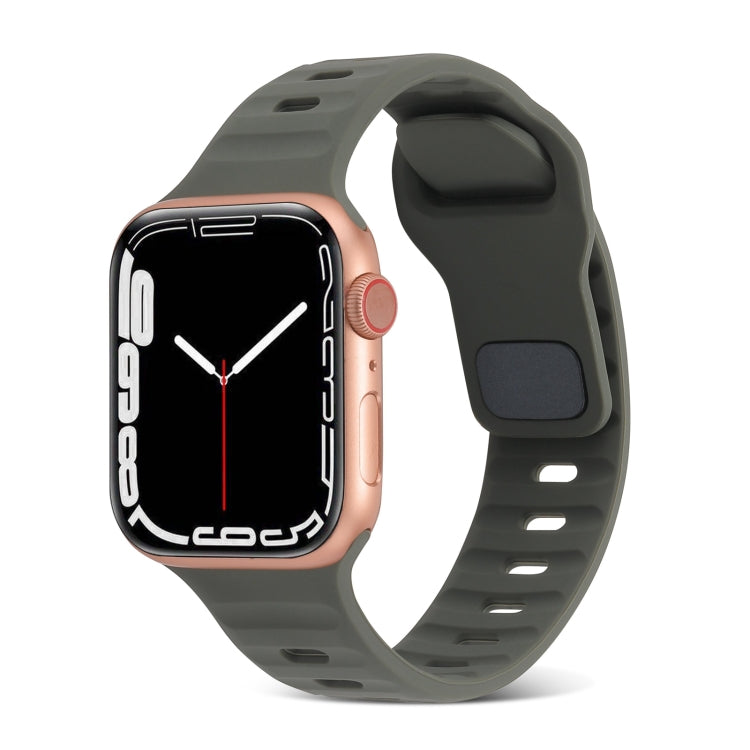 สายรัดนาฬิกาซิลิโคนลายเส้นหัวเข็มขัดสี่เหลี่ยม สำหรับ Apple Watch Ultra 2 ขนาด 49 มม. สำหรับ Apple Watch Series 9 ขนาด 45 มม.