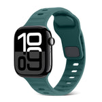 สายรัดนาฬิกาซิลิโคนลายเส้นหัวเข็มขัดสี่เหลี่ยม สำหรับ Apple Watch Series 10 ขนาด 46 มม. สำหรับ Apple Watch Series 10 ขนาด 42 มม.