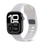 สายรัดนาฬิกาซิลิโคนลายเส้นหัวเข็มขัดสี่เหลี่ยม สำหรับ Apple Watch Series 10 ขนาด 46 มม. สำหรับ Apple Watch Series 10 ขนาด 42 มม.