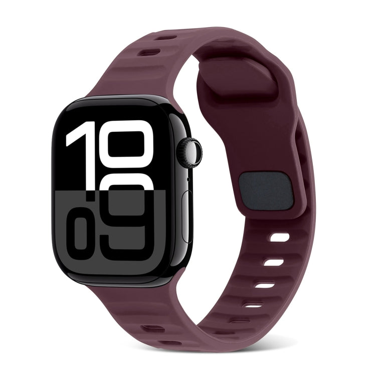 สายรัดนาฬิกาซิลิโคนลายเส้นหัวเข็มขัดสี่เหลี่ยม สำหรับ Apple Watch Series 10 ขนาด 46 มม. สำหรับ Apple Watch Series 10 ขนาด 42 มม.