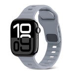 สายรัดนาฬิกาซิลิโคนลายเส้นหัวเข็มขัดสี่เหลี่ยม สำหรับ Apple Watch Series 10 ขนาด 46 มม. สำหรับ Apple Watch Series 10 ขนาด 42 มม.