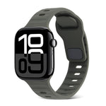 สายรัดนาฬิกาซิลิโคนลายเส้นหัวเข็มขัดสี่เหลี่ยม สำหรับ Apple Watch Series 10 ขนาด 46 มม. สำหรับ Apple Watch Series 10 ขนาด 42 มม.