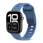 สายรัดนาฬิกาซิลิโคนลายเส้นหัวเข็มขัดสี่เหลี่ยม สำหรับ Apple Watch Series 10 ขนาด 46 มม. สำหรับ Apple Watch Series 10 ขนาด 42 มม.
