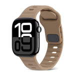 สายรัดนาฬิกาซิลิโคนลายเส้นหัวเข็มขัดสี่เหลี่ยม สำหรับ Apple Watch Series 10 ขนาด 46 มม. สำหรับ Apple Watch Series 10 ขนาด 42 มม.
