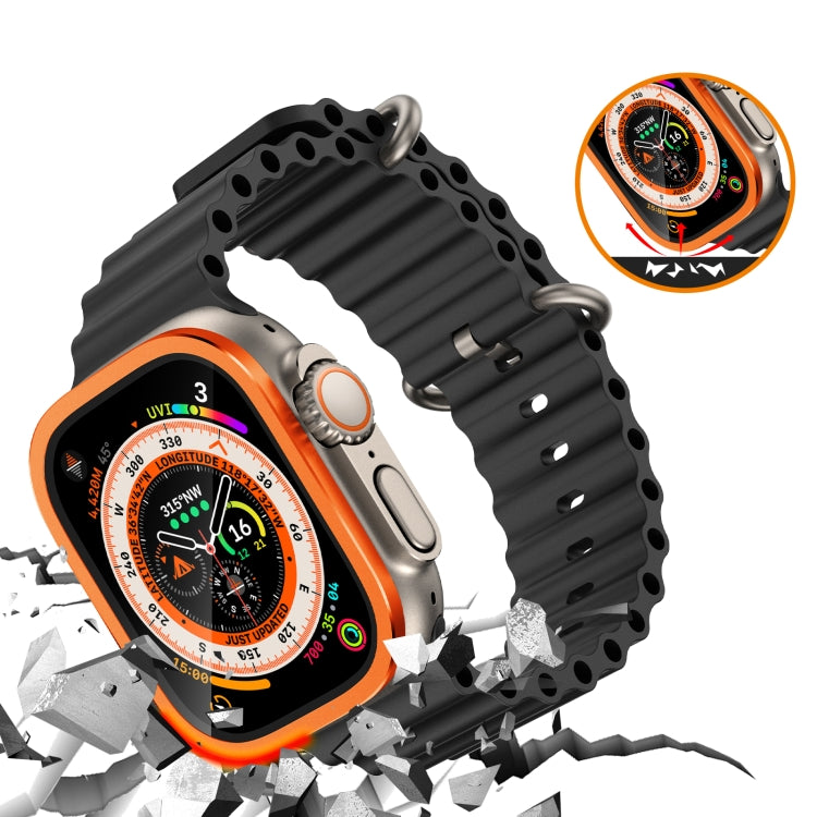 ฟิล์มกระจกนิรภัยแบบบูรณาการกรอบอะลูมิเนียมอัลลอย สำหรับ Apple Watch Ultra 49mm