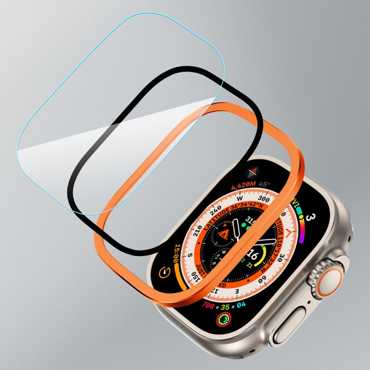 ฟิล์มกระจกนิรภัยแบบบูรณาการกรอบอะลูมิเนียมอัลลอย สำหรับ Apple Watch Ultra 49mm