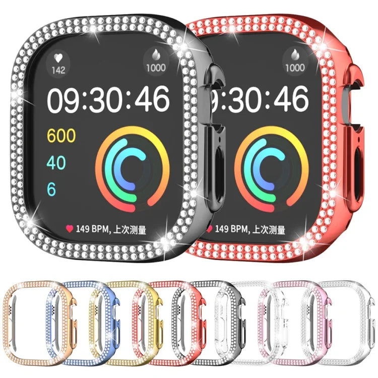 Double Row Diamond Hollow PC Watch Case, For Apple Watch Ultra 2 / Ultra 49mm